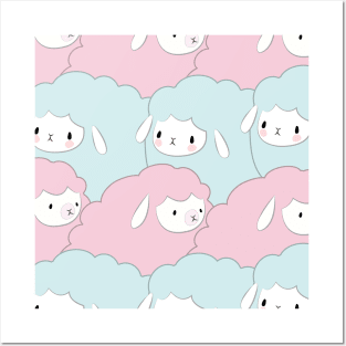 Sheep Pattern Illustration Posters and Art